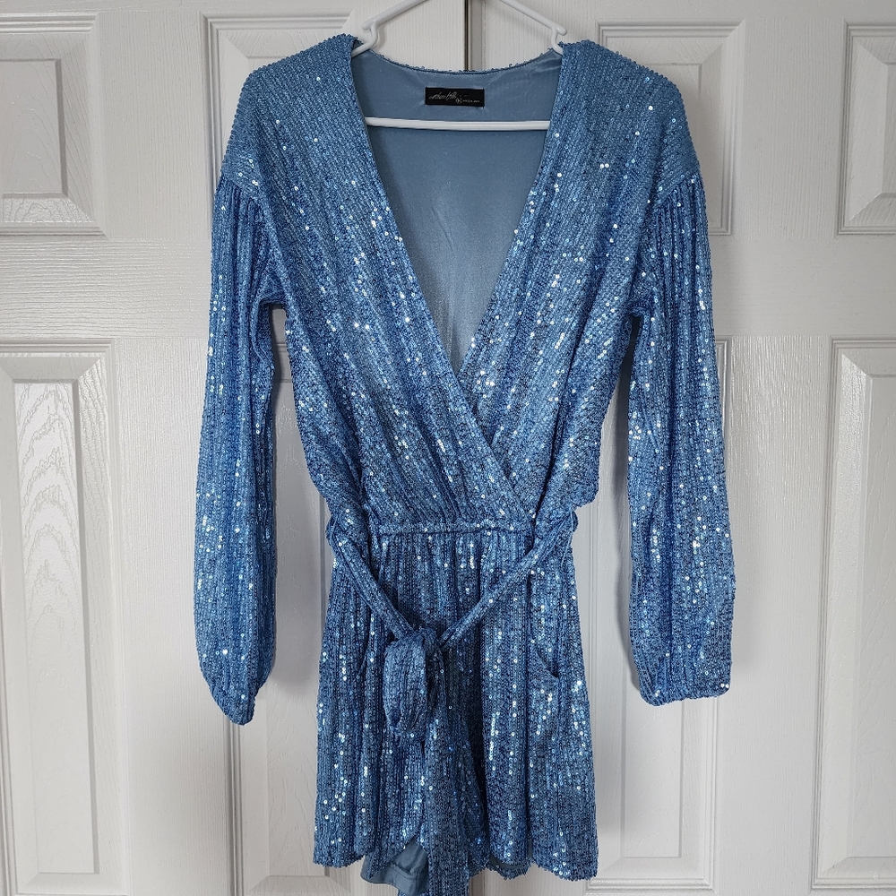 Blue Sequin Romper
